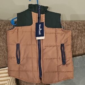 BlueQuail Brown and Green Puffer Vest